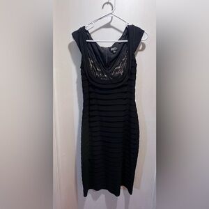 Adrianna Papell Black Layered Mini Dress